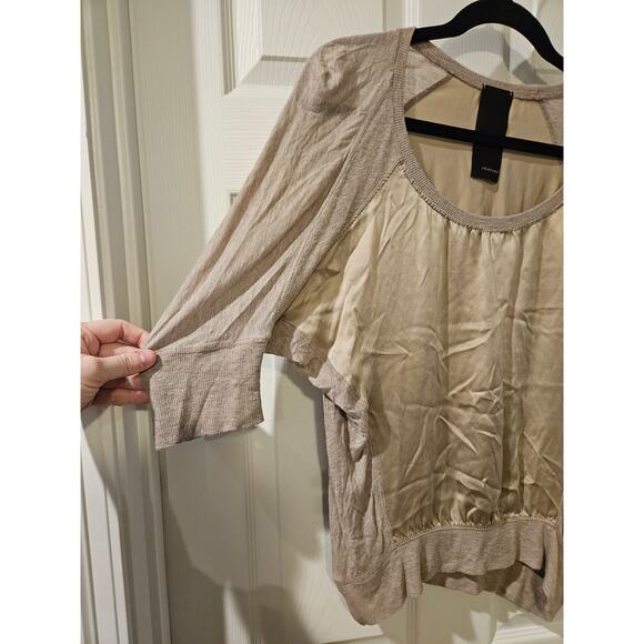 Heather by Bordeaux Blouse XS Champagne Gold Silk Modal Mixed Media‎ - Picture 3 of 5